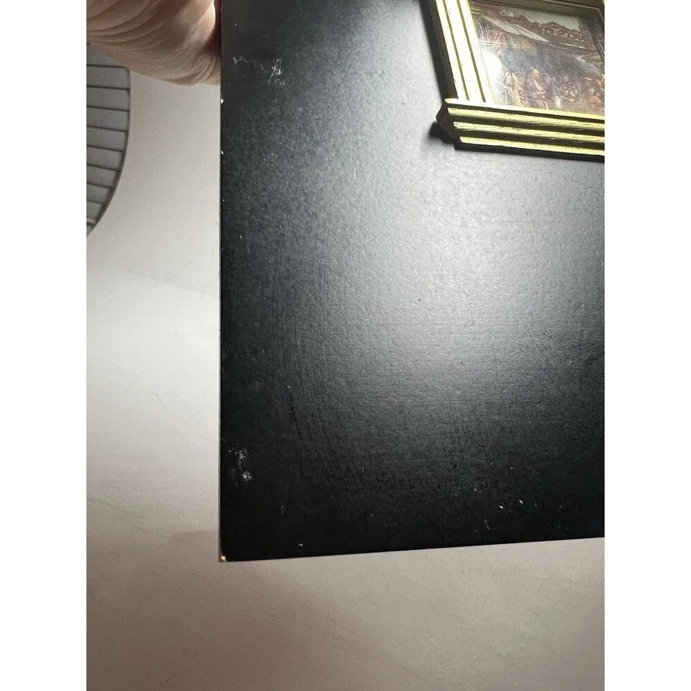 1994 Amerigo by Lasercraft Miniature Painting Gold Architectural Frame 8x6,5”